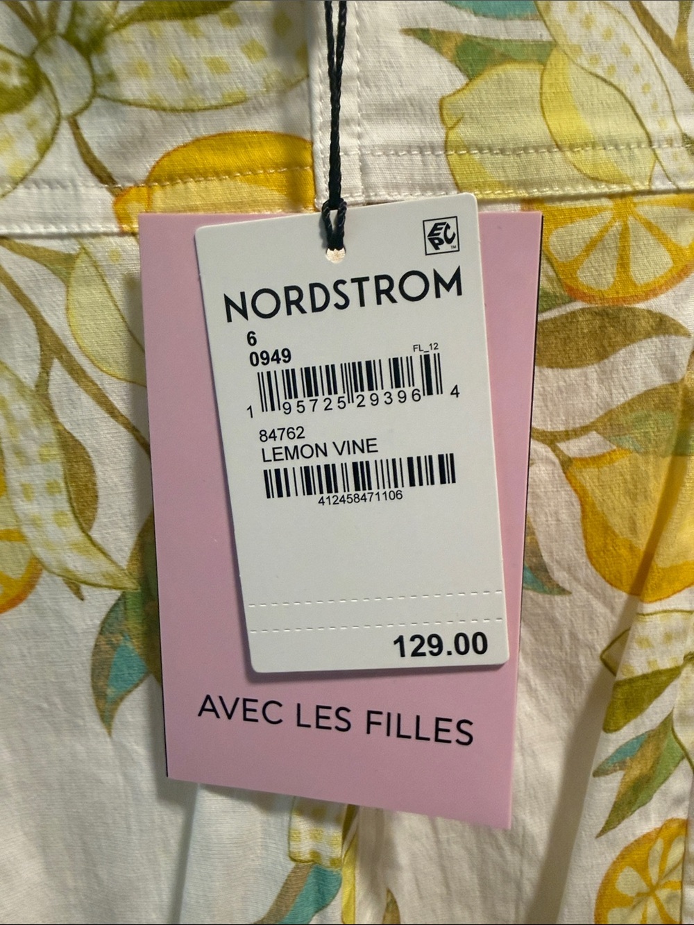 Avec Les Filles White Midi Dress with Yellow Lemon Print - Picture 5 of 6